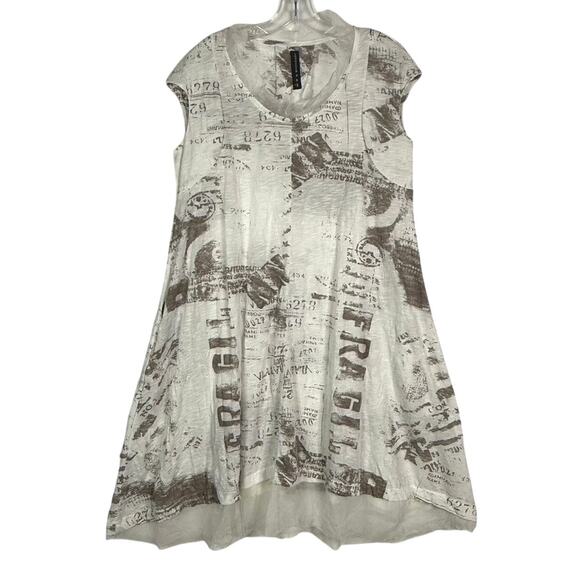 Robe Ou Tunique Gershonb R A M - Taille L - Couleur Beige Et Noir - Viscose/Polyester - Occasion TBE
